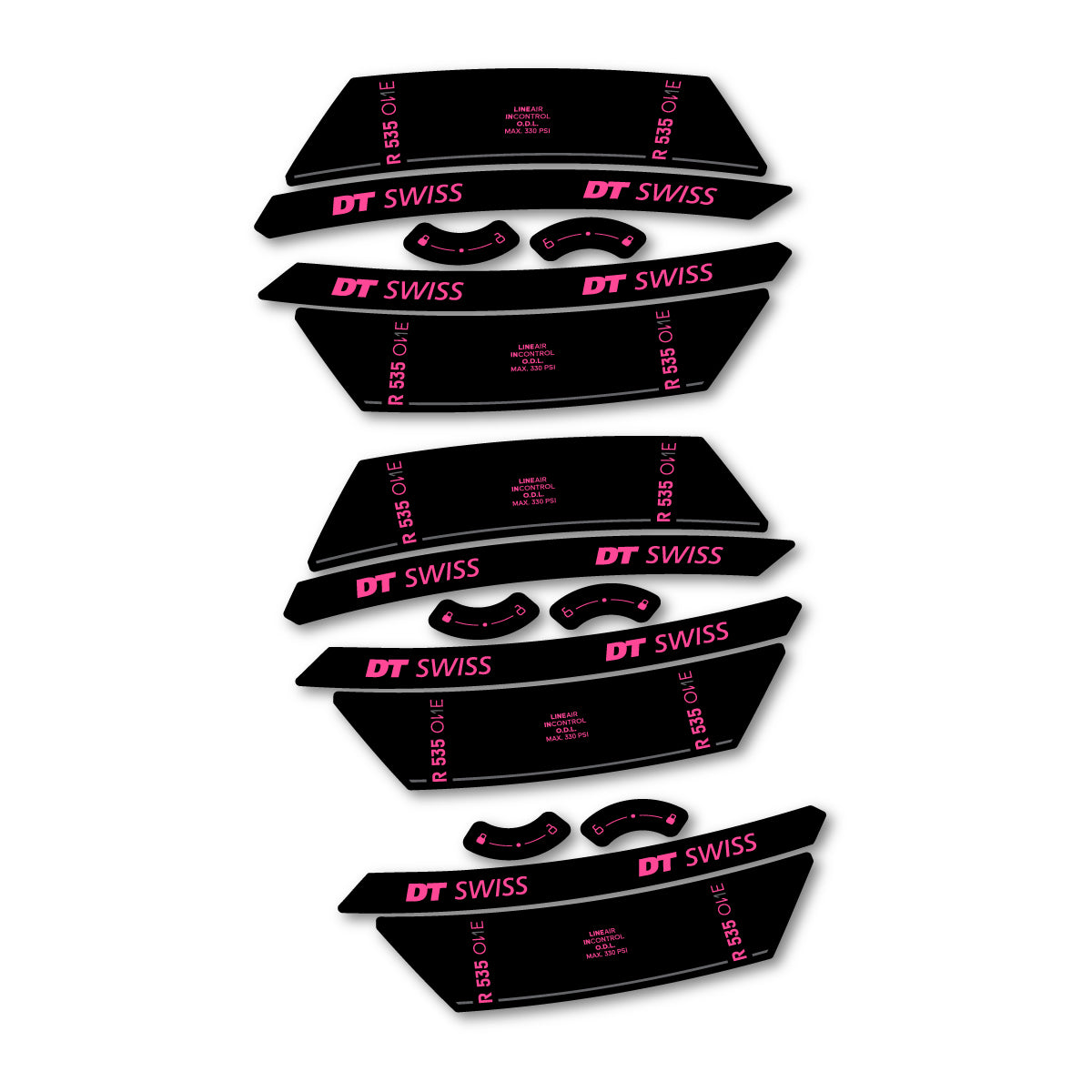 Vinyl Decals for DT Swiss R 535 One 2023-2026 Shock Absorber - Bubblegum Pink