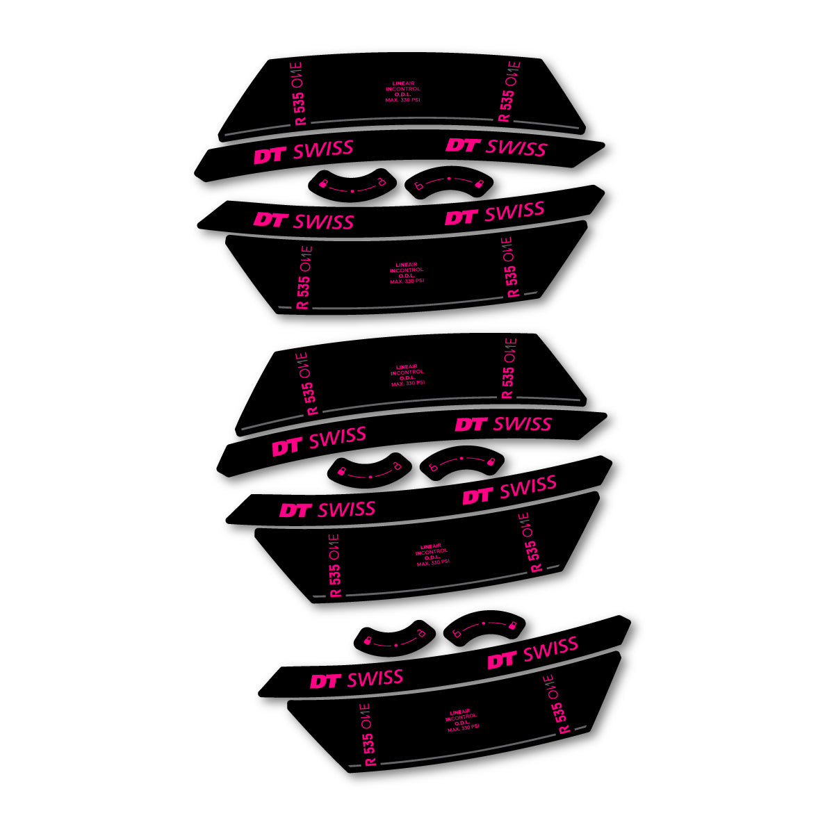 Vinyl Decals for DT Swiss R 535 One 2023-2026 Shock Absorber - Fuchsia