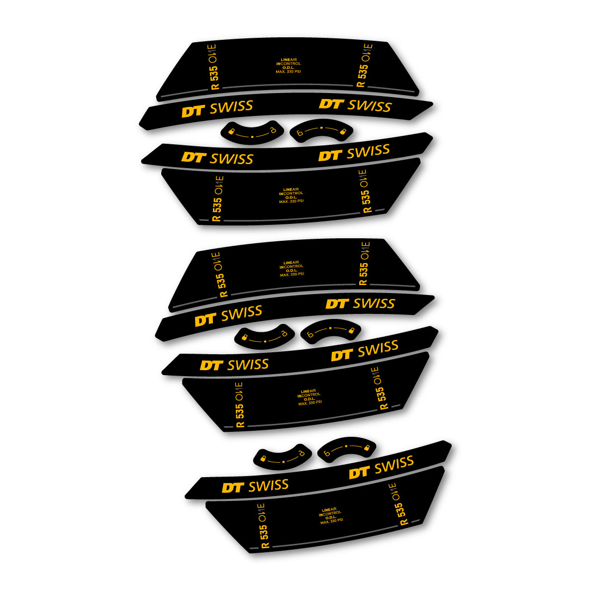 Vinyl Decals for DT Swiss R 535 One 2023-2026 Shock Absorber - Medium Yellow