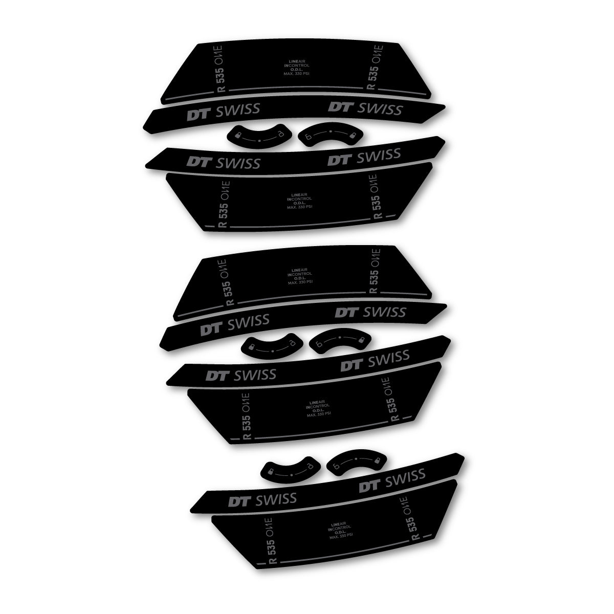 Vinyl Decals for DT Swiss R 535 One 2023-2026 Shock Absorber - Medium Grey