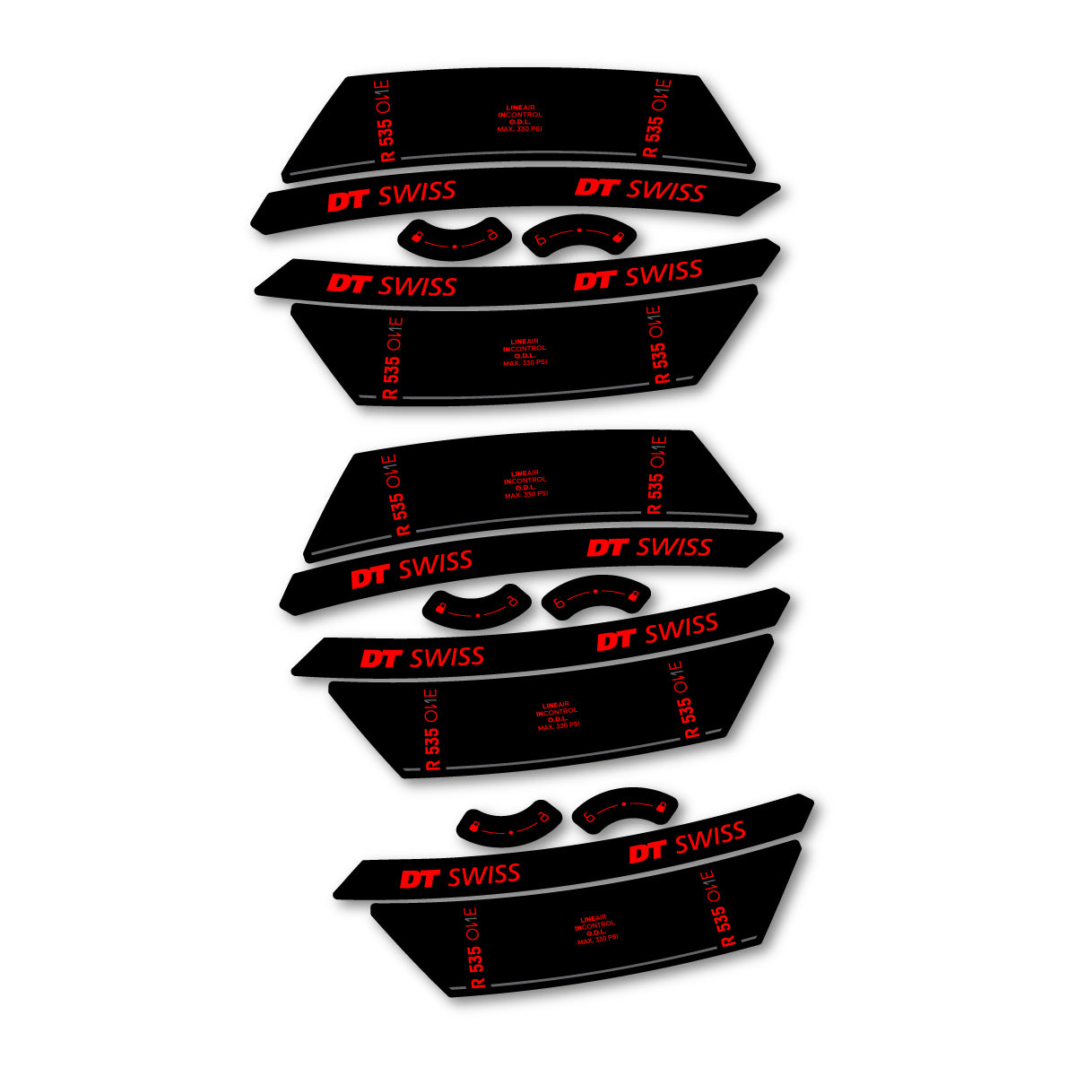 Vinyl Decals for DT Swiss R 535 One 2023-2026 Shock Absorber - Orange Red