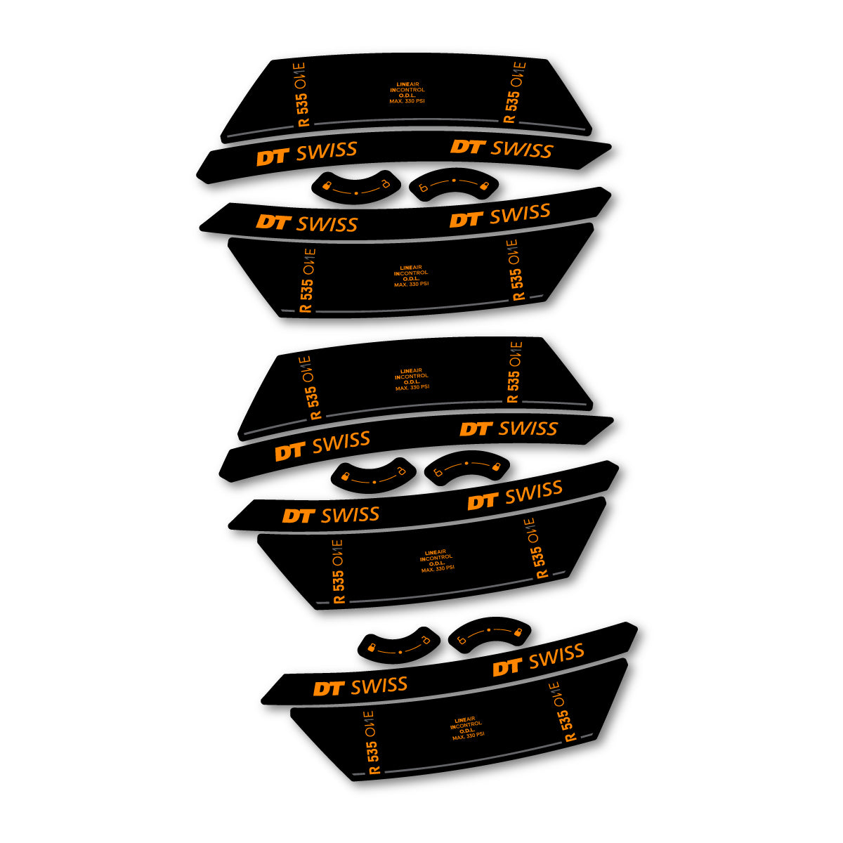 Vinyl Decals for DT Swiss R 535 One 2023-2026 Shock Absorber - Saffron Yellow