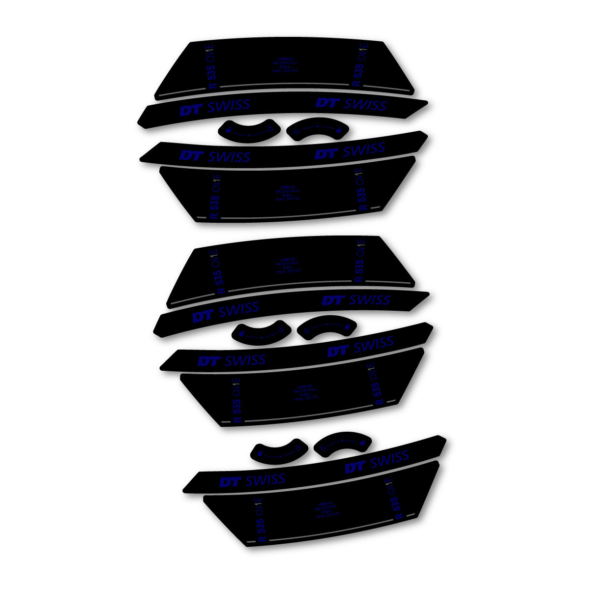 Vinyl Decals for DT Swiss R 535 One 2023-2026 Shock Absorber - Scandinavian Blue