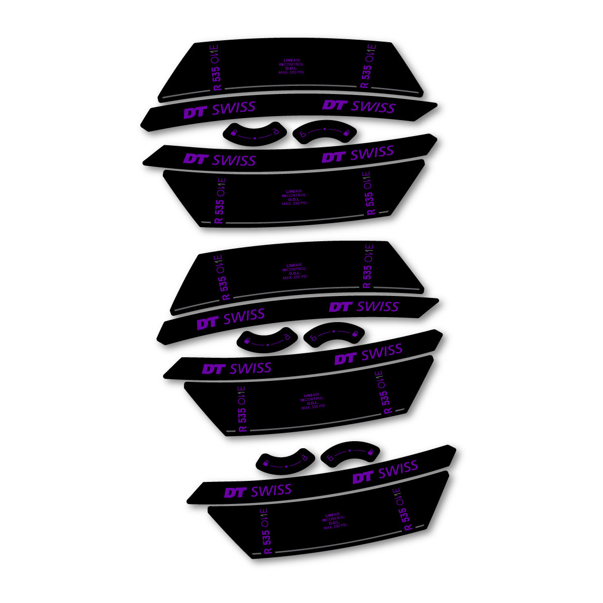 Vinyl Decals for DT Swiss R 535 One 2023-2026 Shock Absorber - Violet
