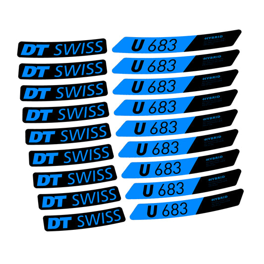 Vinyl decals for DT Swiss U 683 2021-2026 Rims - Luminous Cyan