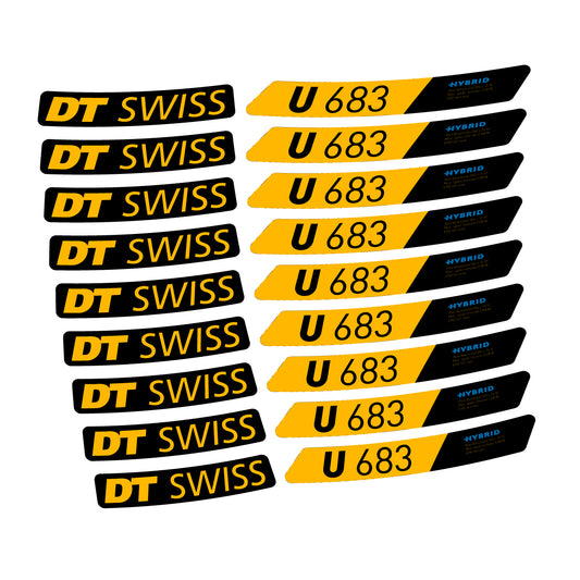 Vinyl decals for DT Swiss U 683 2021-2026 Rims - Medium Yellow