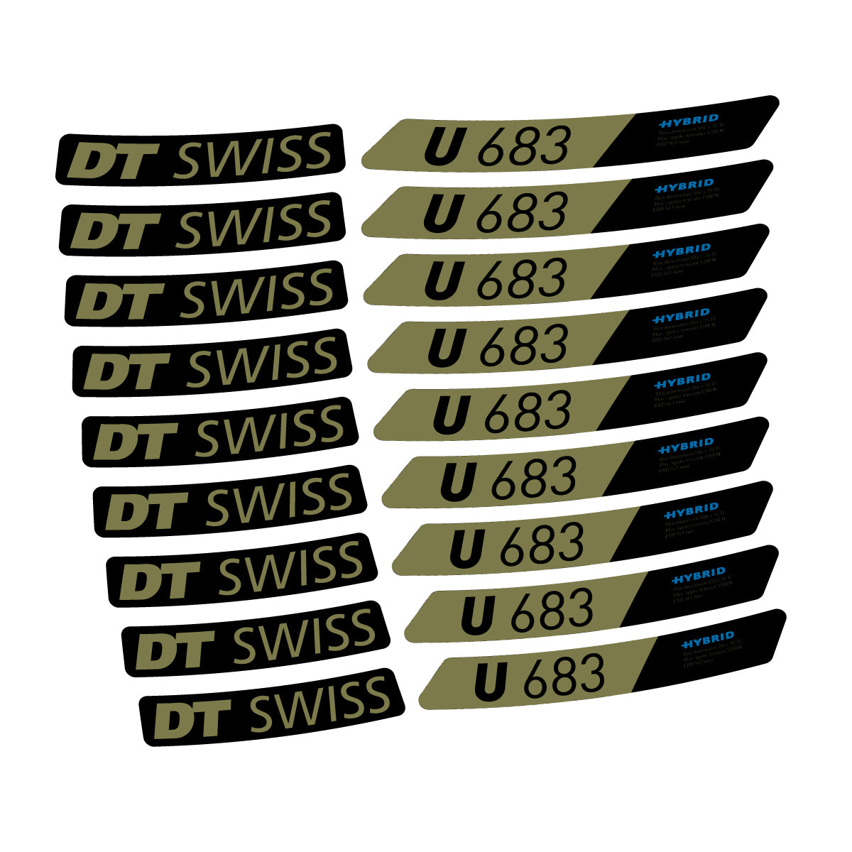 Vinyl decals for DT Swiss U 683 2021-2026 Rims - Khaki