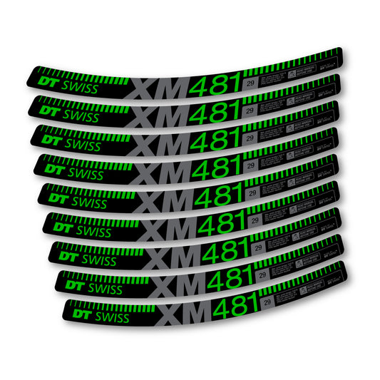 Vinyl decals for DT Swiss XM 481 2017-2026 Rims - Grass Green