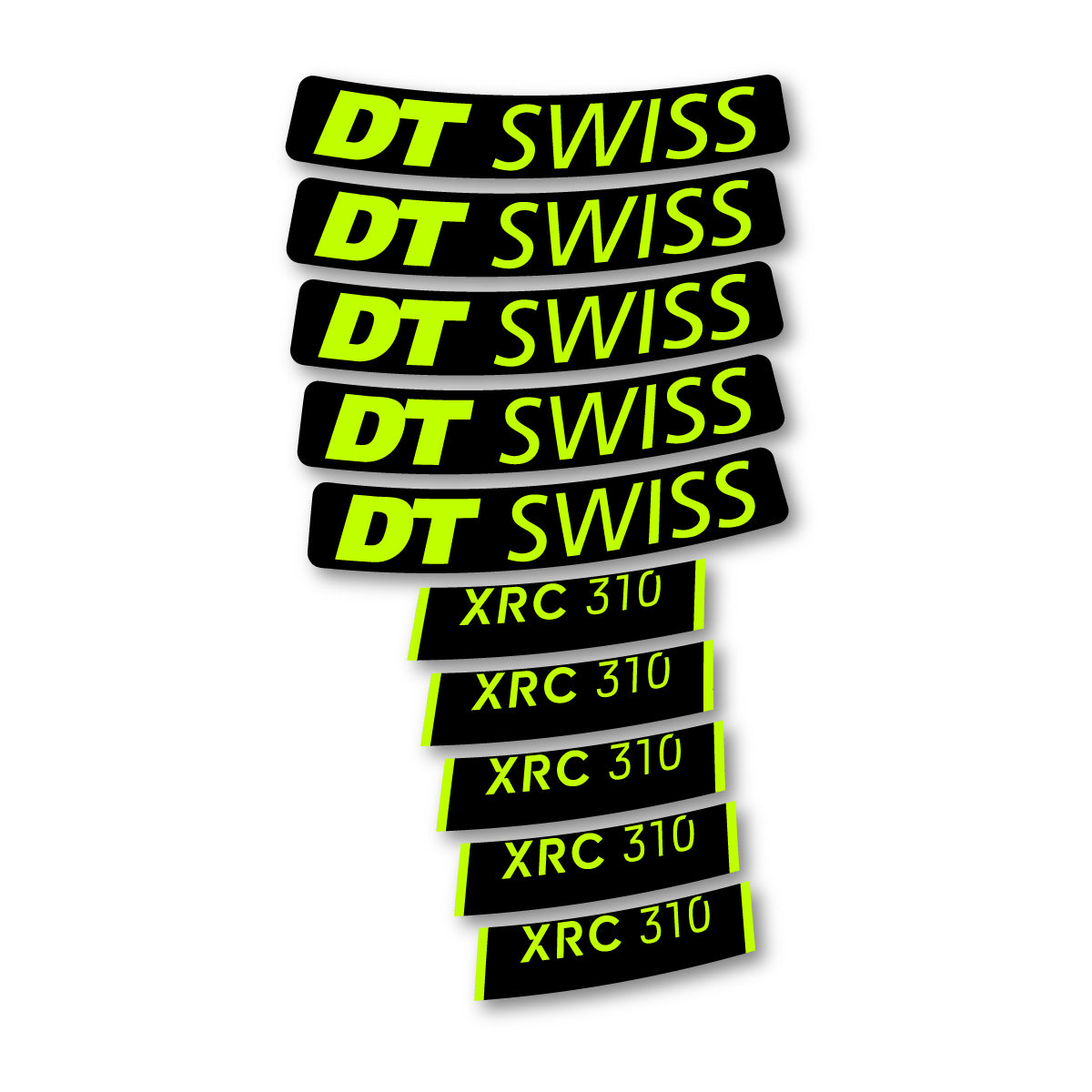 Vinyl decals for DT Swiss XRC 310 2025-2026 Rims - Lime Neon