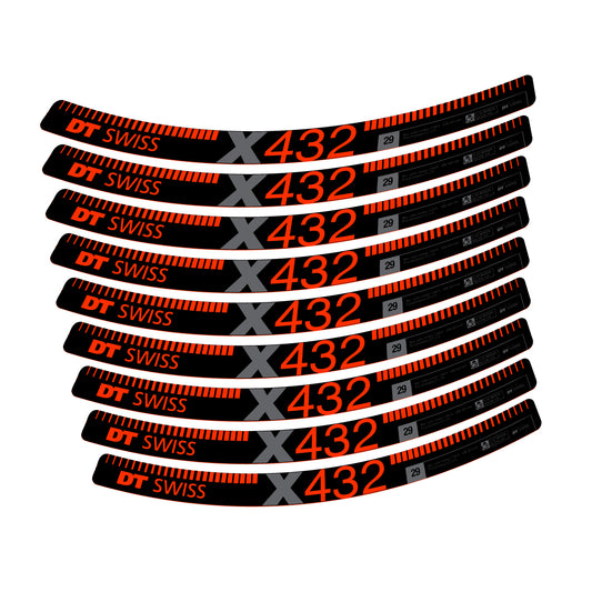 Vinyl decals for DT Swiss X 432 2017-2026 Rims - Luminous Orange
