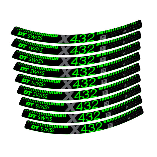 Vinyl decals for DT Swiss X 432 2017-2026 Rims - Neon Green