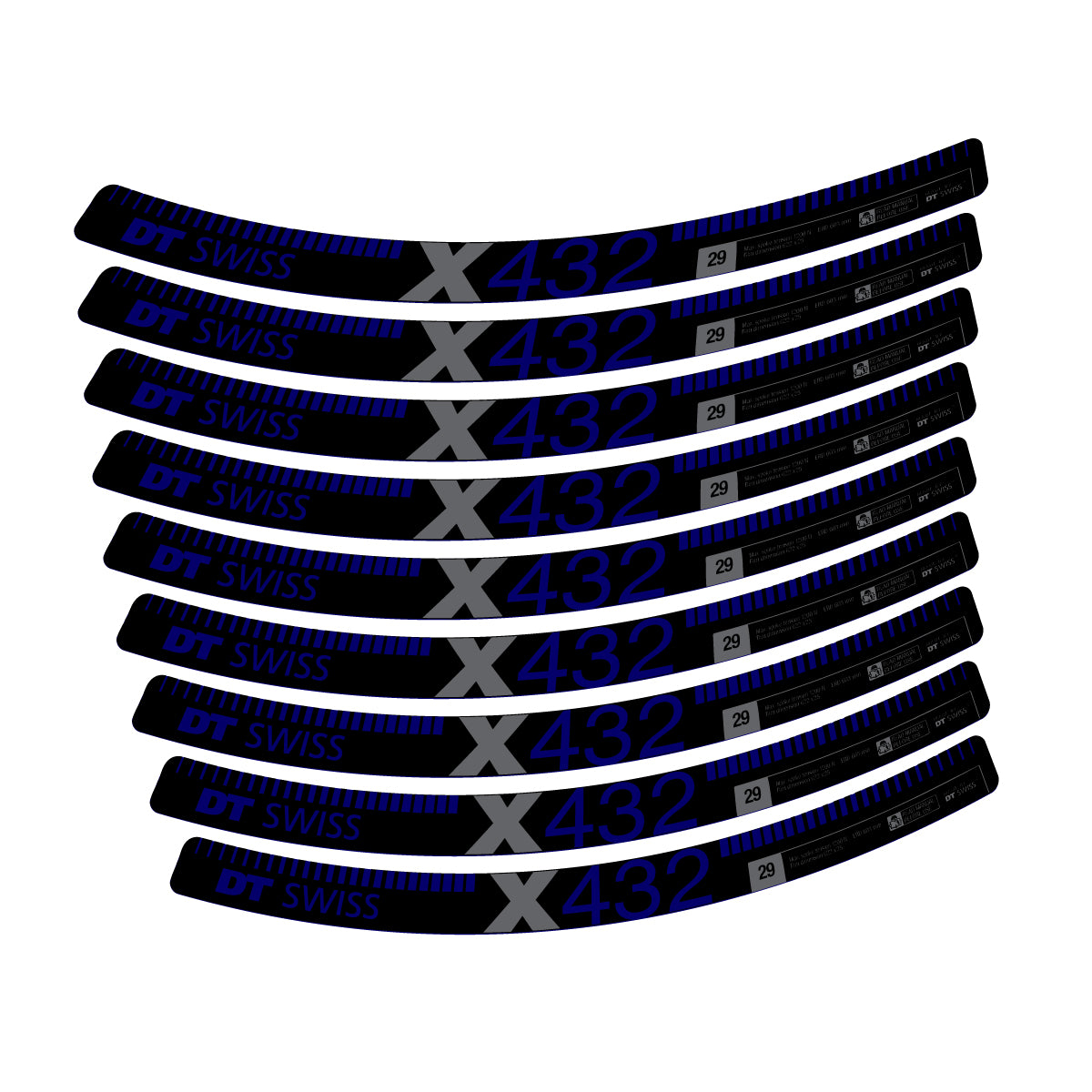 Vinyl decals for DT Swiss X 432 2017-2026 Rims - Scandinavian Blue