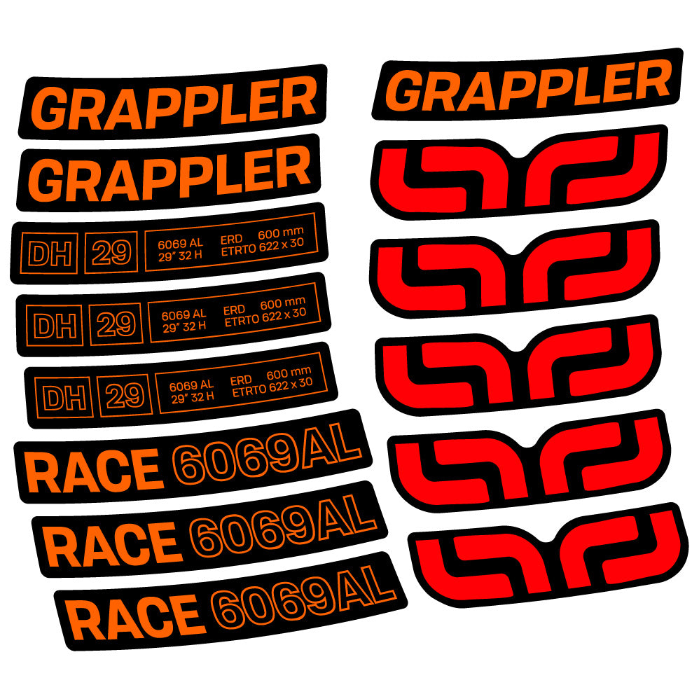 Aufkleber E-Thirteen Grappler Race Alloy Downhill, MTB-Rad 29, Fahrradaufkleber Vinyl
