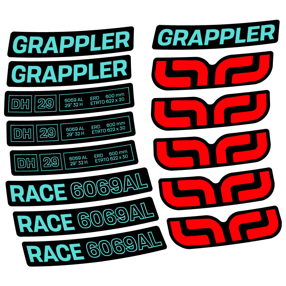 Aufkleber E-Thirteen Grappler Race Alloy Downhill, MTB-Rad 29, Fahrradaufkleber Vinyl
