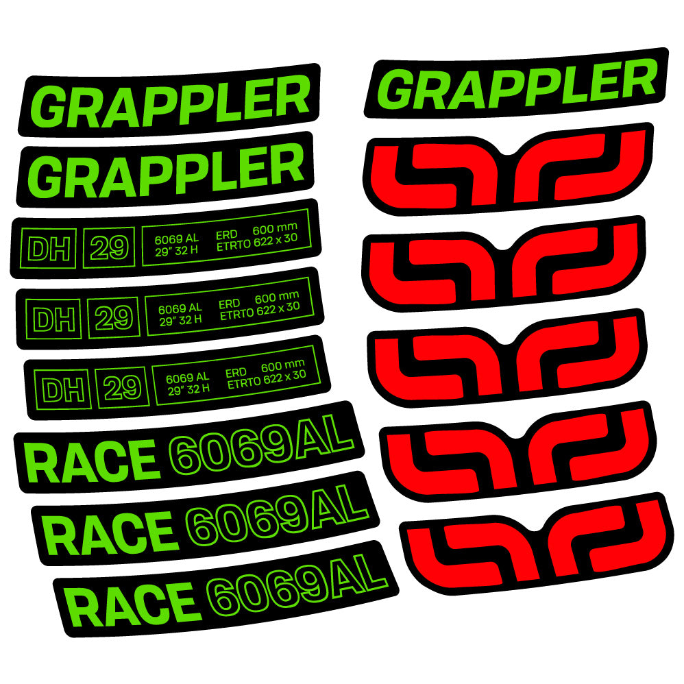 Aufkleber E-Thirteen Grappler Race Alloy Downhill, MTB-Rad 29, Fahrradaufkleber Vinyl