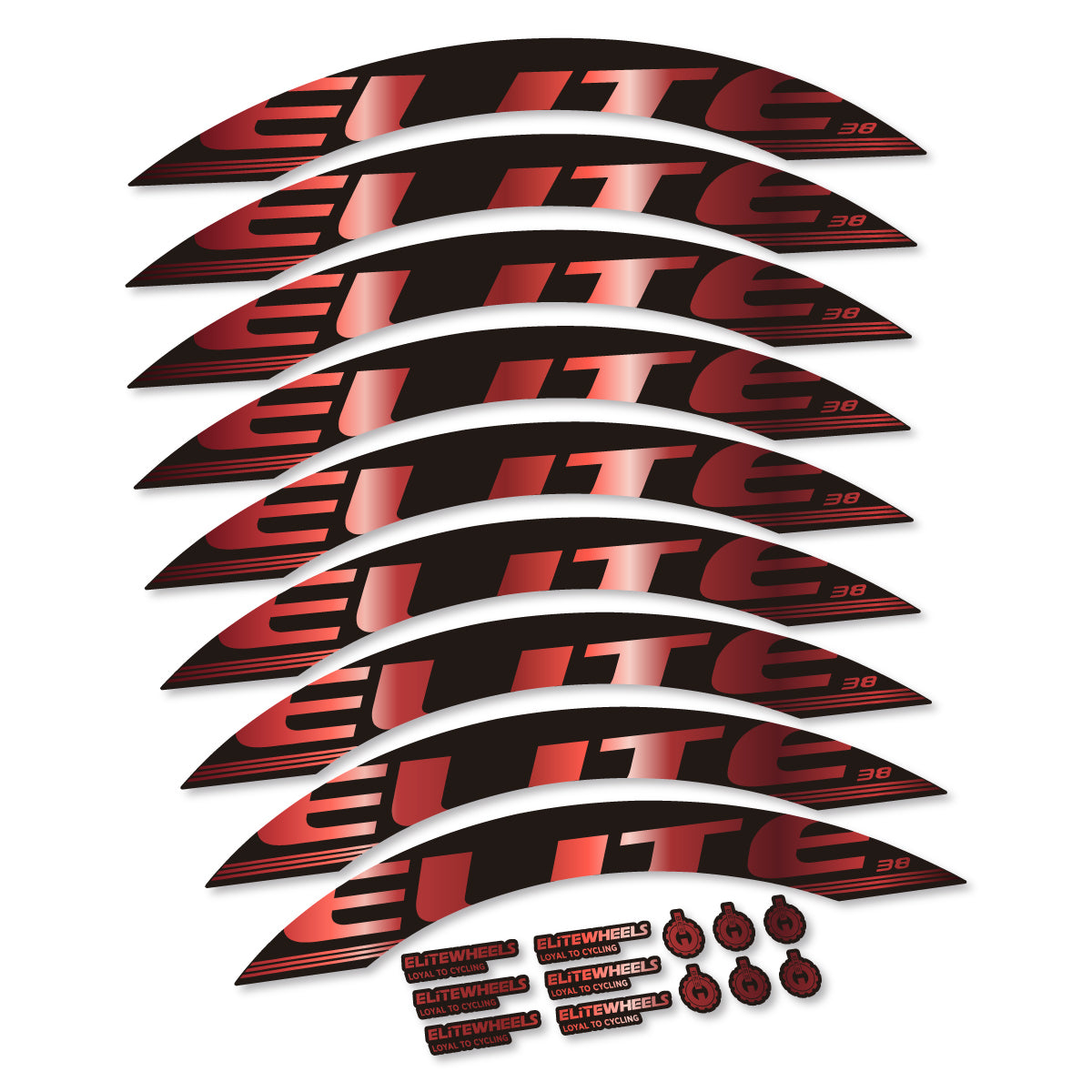 Stickers for Elite 38, Road Wheel 38 mm vinyl decals - Copper