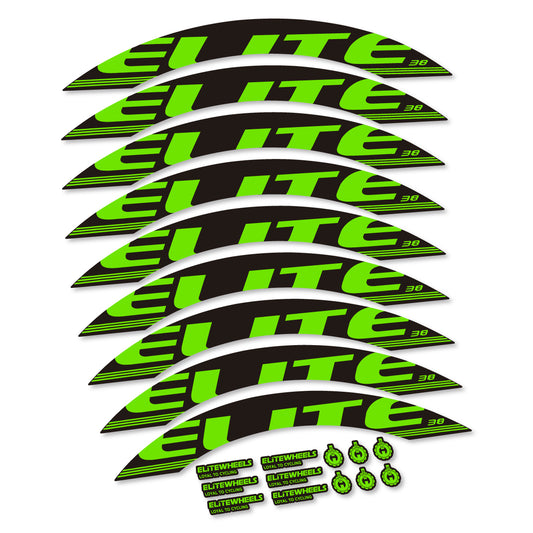 Stickers for Elite 38, Road Wheel 38 mm vinyl decals - Apple Green