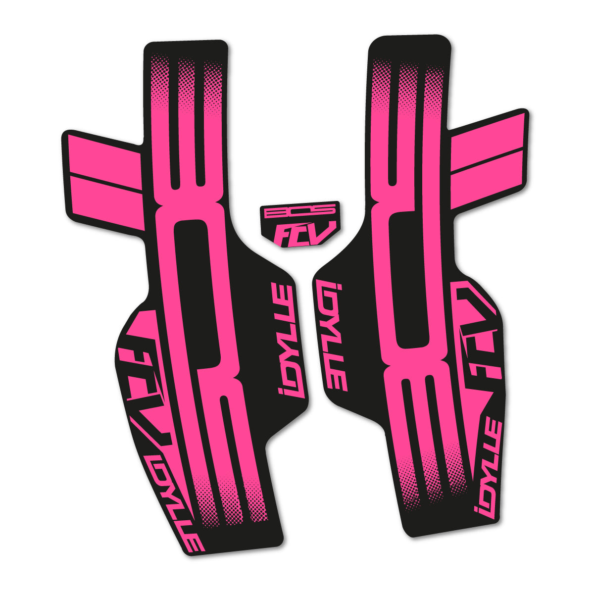 Compatible Stickers for BOS Idylle Rare FCV 2017, Fork vinyl decals - Bubblegum Pink