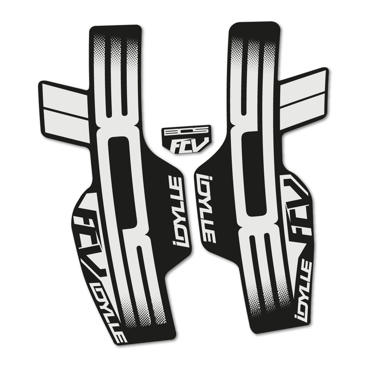 Compatible Stickers for BOS Idylle Rare FCV 2017, Fork vinyl decals - Pearl Grey