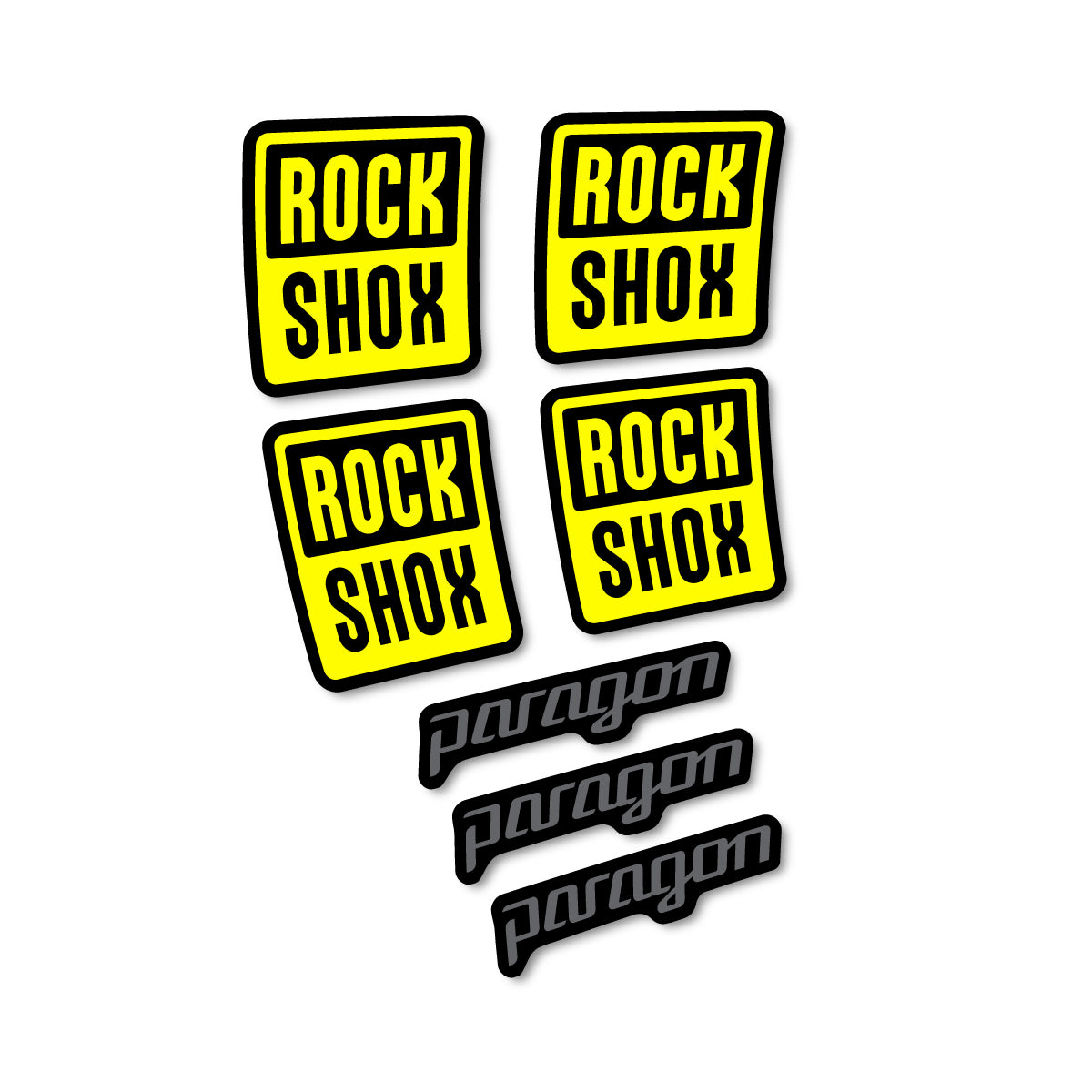 Compatible Stickers for RockShox Paragon Gold RL 2020-2025, Fork vinyl decals - Lemon Yellow