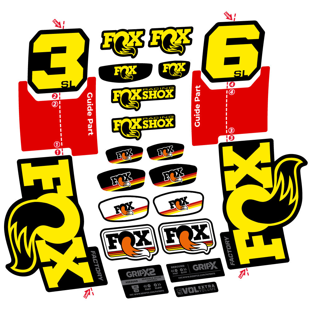 Aufkleber Fox 36 SL Factory, Gabel 29, Fahrradaufkleber Vinyl