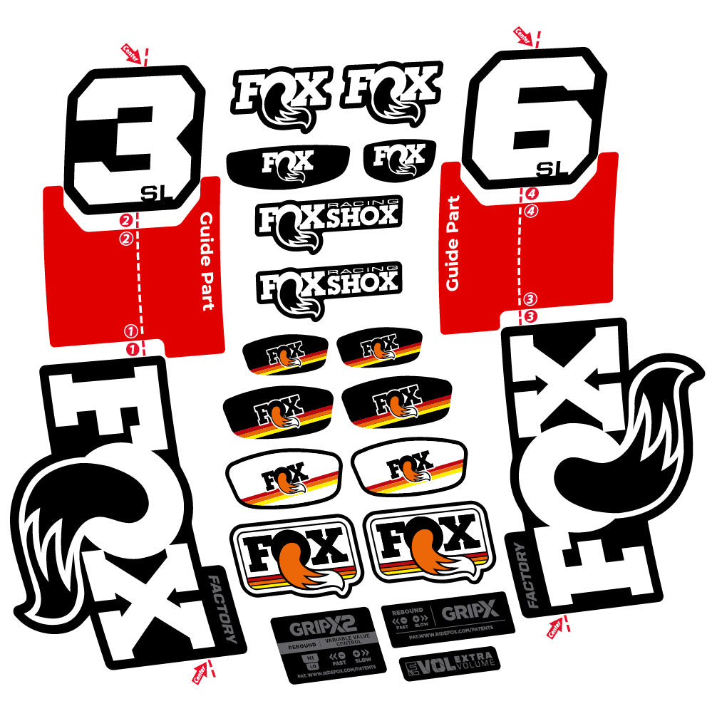 Aufkleber Fox 36 SL Factory, Gabel 29, Fahrradaufkleber Vinyl