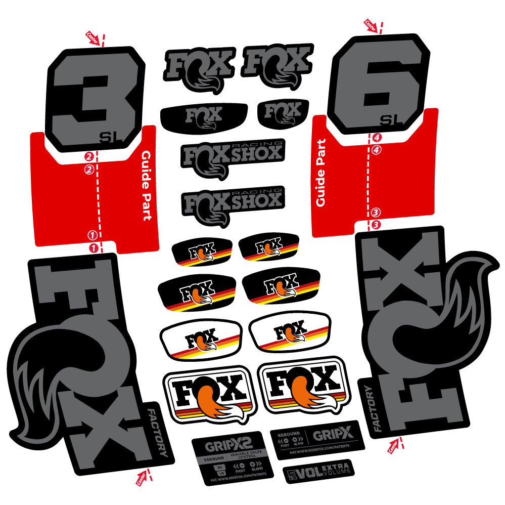 Aufkleber Fox 36 SL Factory, Gabel 29, Fahrradaufkleber Vinyl