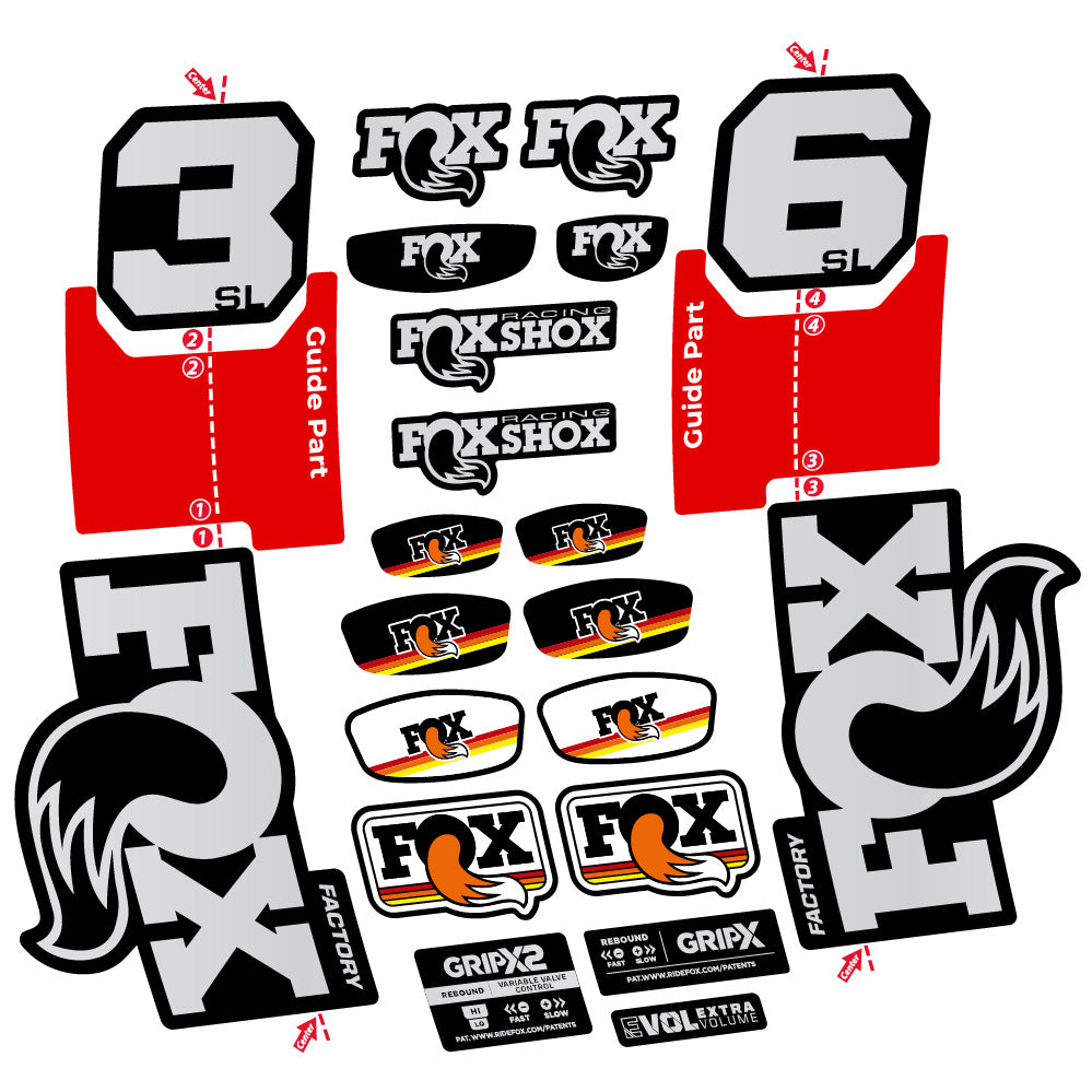 Aufkleber Fox 36 SL Factory, Gabel 29, Fahrradaufkleber Vinyl