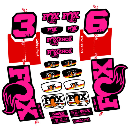 Neon Pink decal for Fox 36 SL Factory fork 29" – bike sticker vinyl