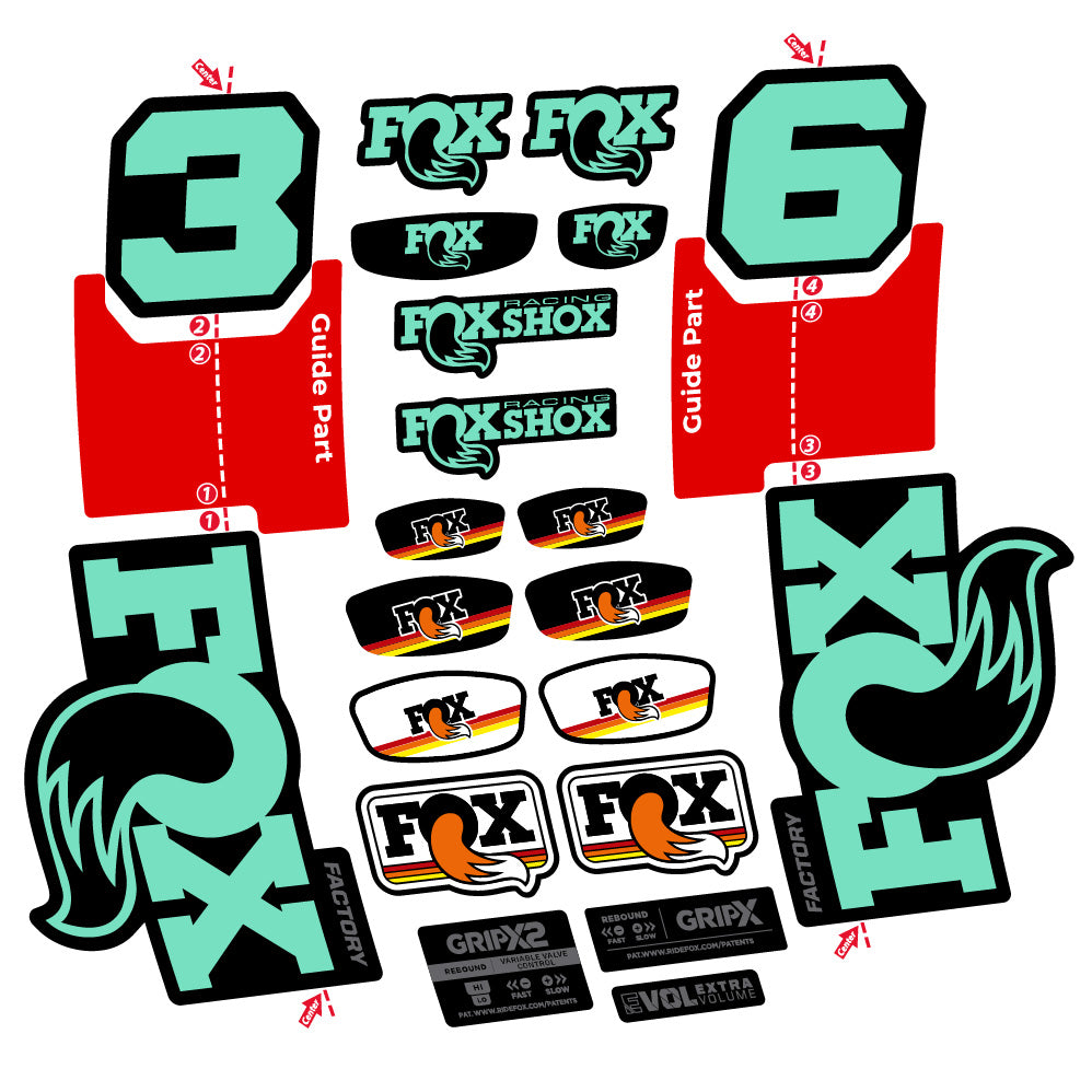 Aufkleber Fox 36 Factory, Gabel 29, Fahrradaufkleber Vinyl