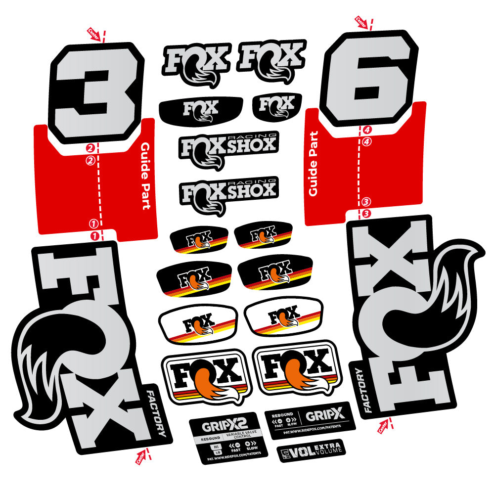 Aufkleber Fox 36 Factory, Gabel 29, Fahrradaufkleber Vinyl