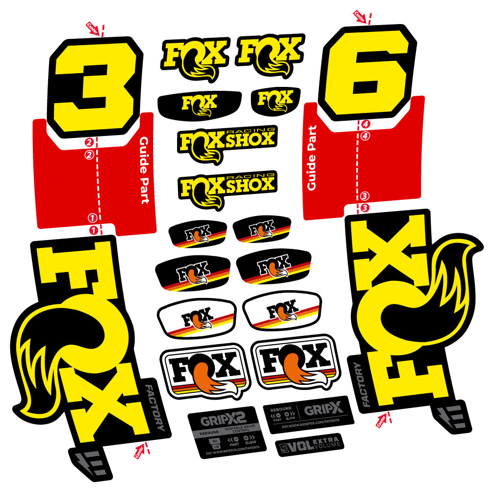 Aufkleber Fox 36 Factory E-Optimized, Gabel 29, Fahrradaufkleber Vinyl