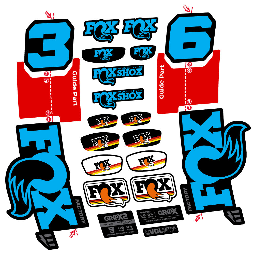 Aufkleber Fox 36 Factory E-Optimized, Gabel 29, Fahrradaufkleber Vinyl