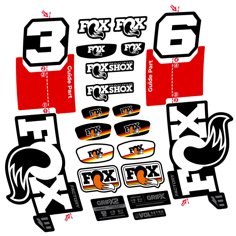 Aufkleber Fox 36 Factory E-Optimized, Gabel 29, Fahrradaufkleber Vinyl