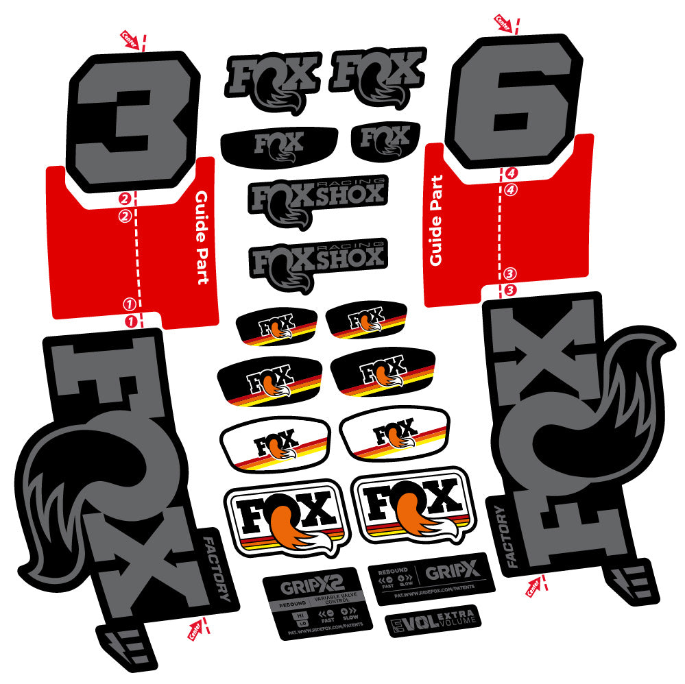 Aufkleber Fox 36 Factory E-Optimized, Gabel 29, Fahrradaufkleber Vinyl
