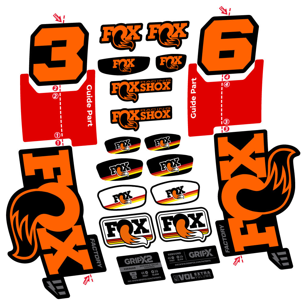 Aufkleber Fox 36 Factory E-Optimized, Gabel 29, Fahrradaufkleber Vinyl