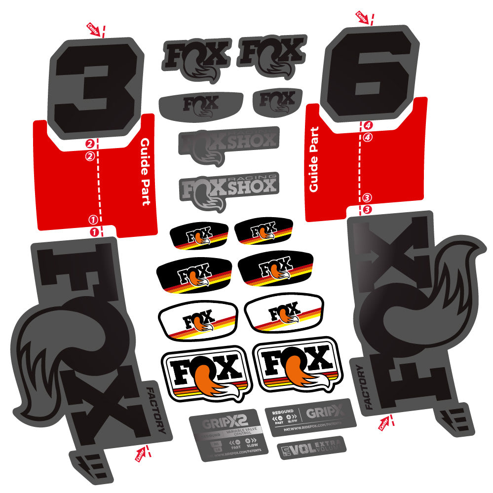 Aufkleber Fox 36 Factory E-Optimized, Gabel 29, Fahrradaufkleber Vinyl