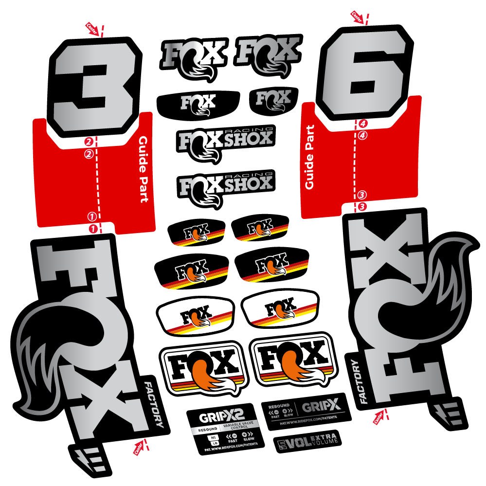 Aufkleber Fox 36 Factory E-Optimized, Gabel 29, Fahrradaufkleber Vinyl