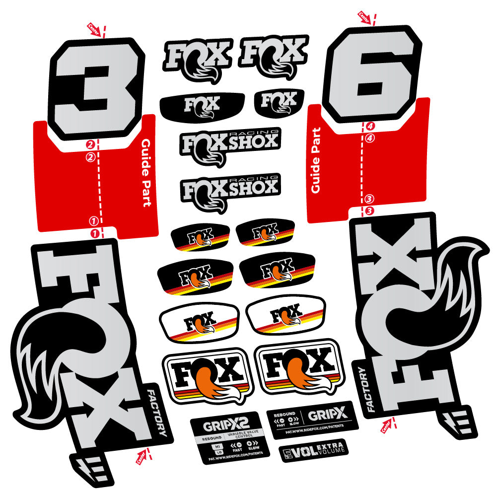 Aufkleber Fox 36 Factory E-Optimized, Gabel 29, Fahrradaufkleber Vinyl