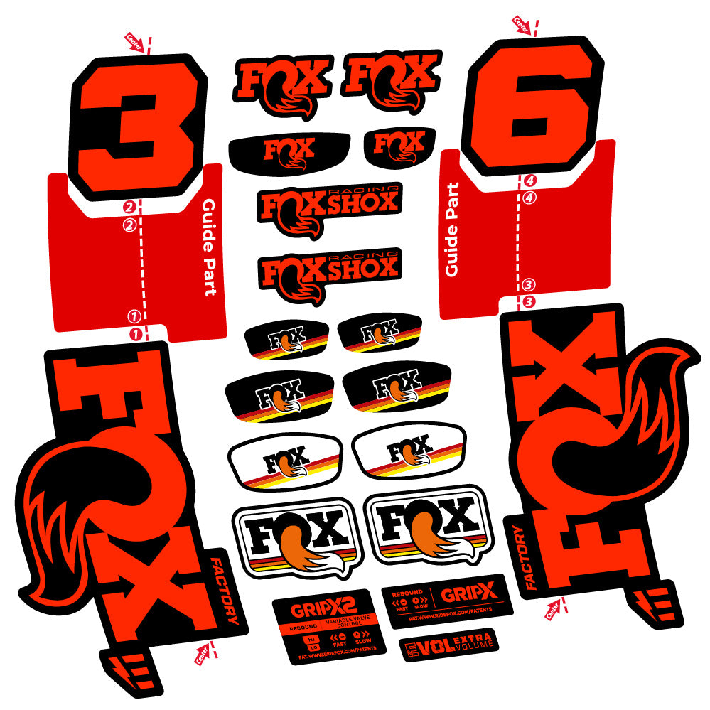 Aufkleber Fox 36 Factory E-Optimized, Gabel 29, Fahrradaufkleber Vinyl