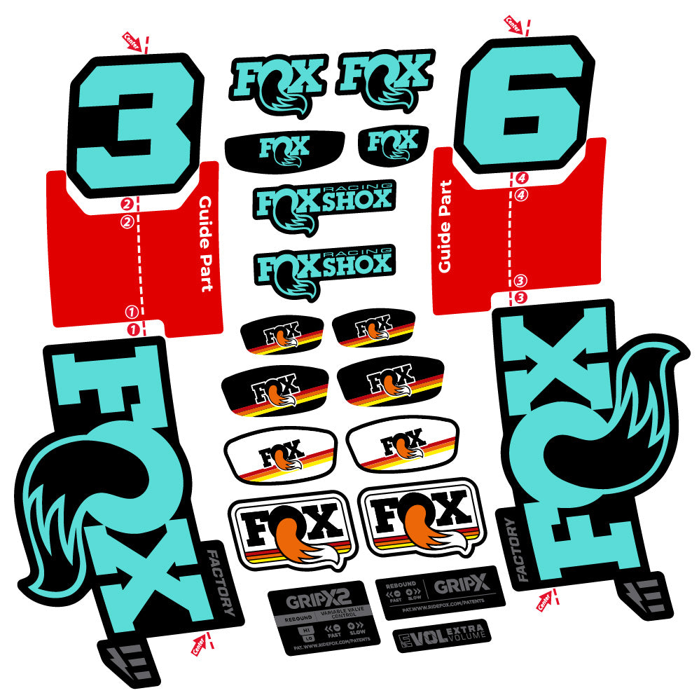 Aufkleber Fox 36 Factory E-Optimized, Gabel 29, Fahrradaufkleber Vinyl