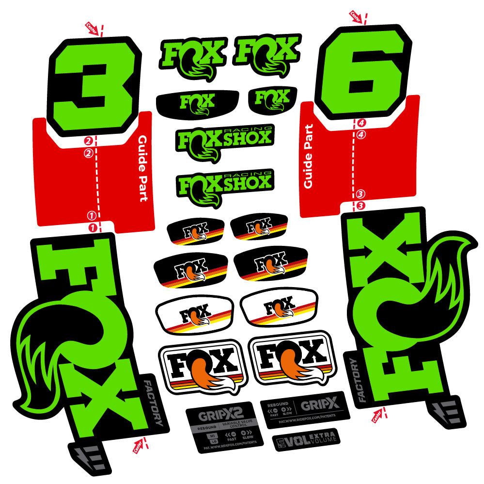 Aufkleber Fox 36 Factory E-Optimized, Gabel 29, Fahrradaufkleber Vinyl