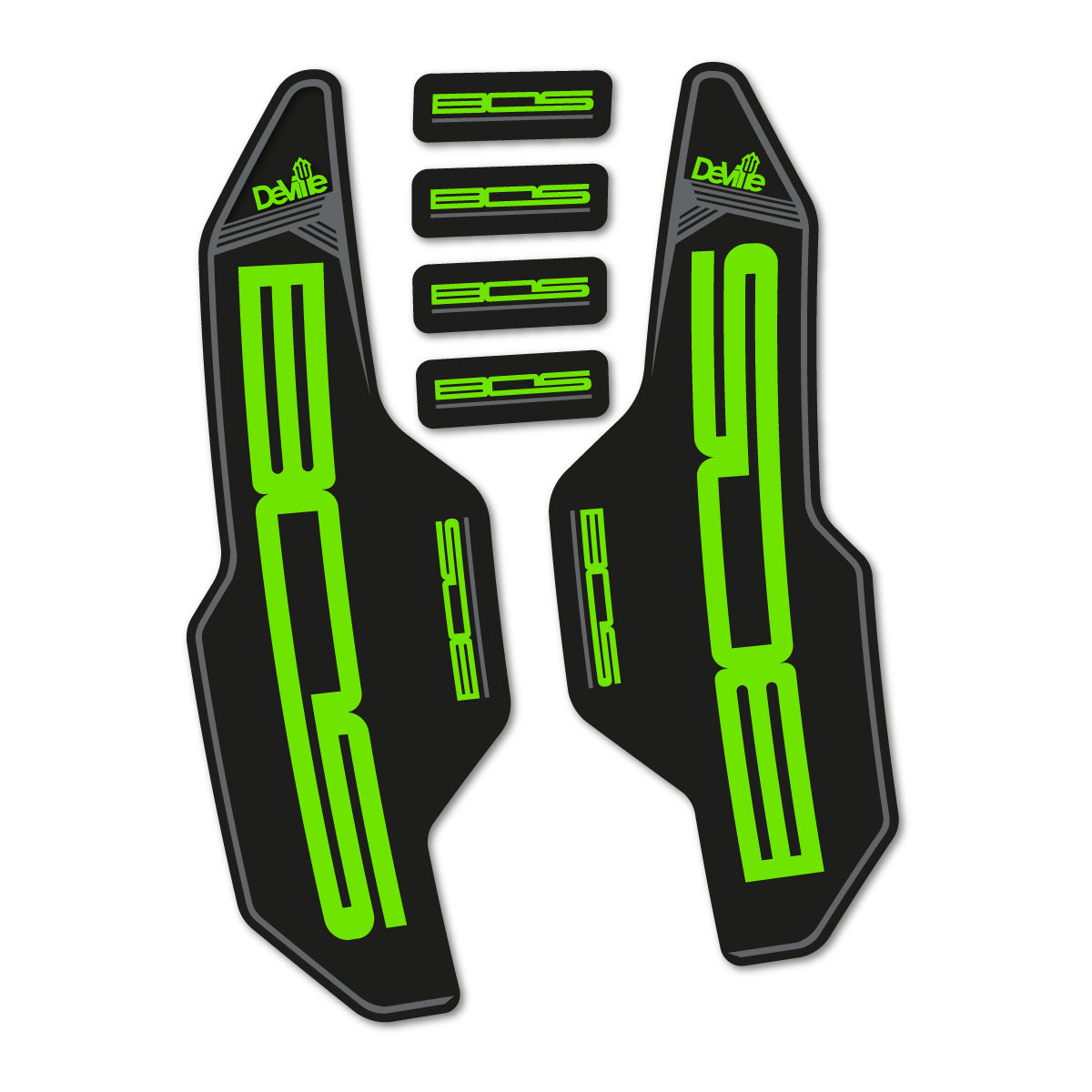 Compatible Stickers for Bos Deville 2017, Fork vinyl decals - Apple Green