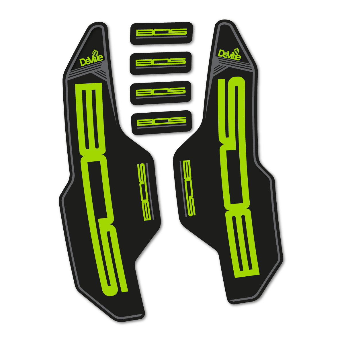 Compatible Stickers for Bos Deville 2017, Fork vinyl decals - Lime Green