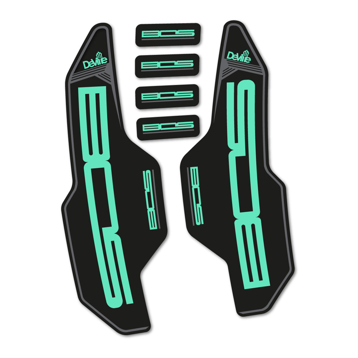 Compatible Stickers for Bos Deville 2017, Fork vinyl decals - Mint