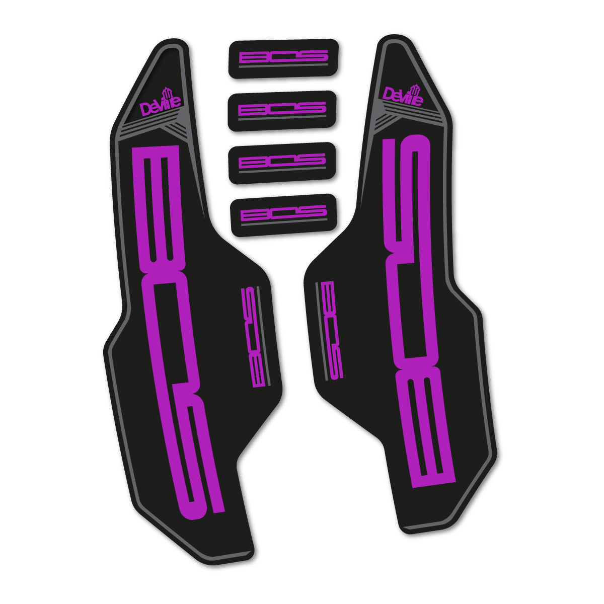 Compatible Stickers for Bos Deville 2017, Fork vinyl decals - Violet Pink