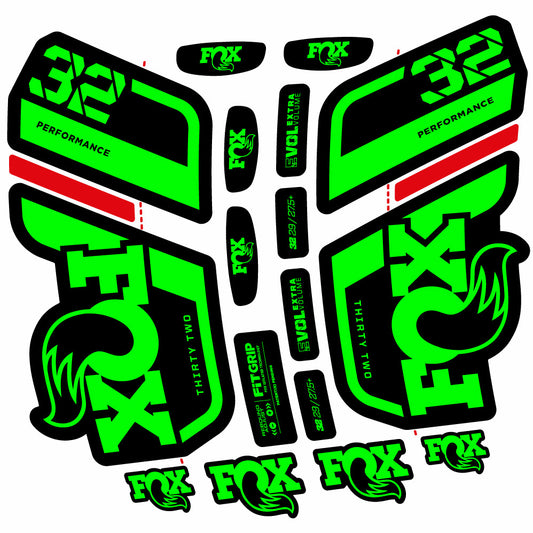 Neon Green decal for Fox 32 Performance 2022 fork 29" – bike sticker vinyl