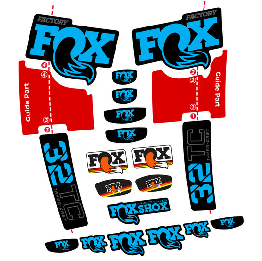 Aufkleber Fox 32 Taper Cast Factory, Gabel 29, Fahrradaufkleber Vinyl