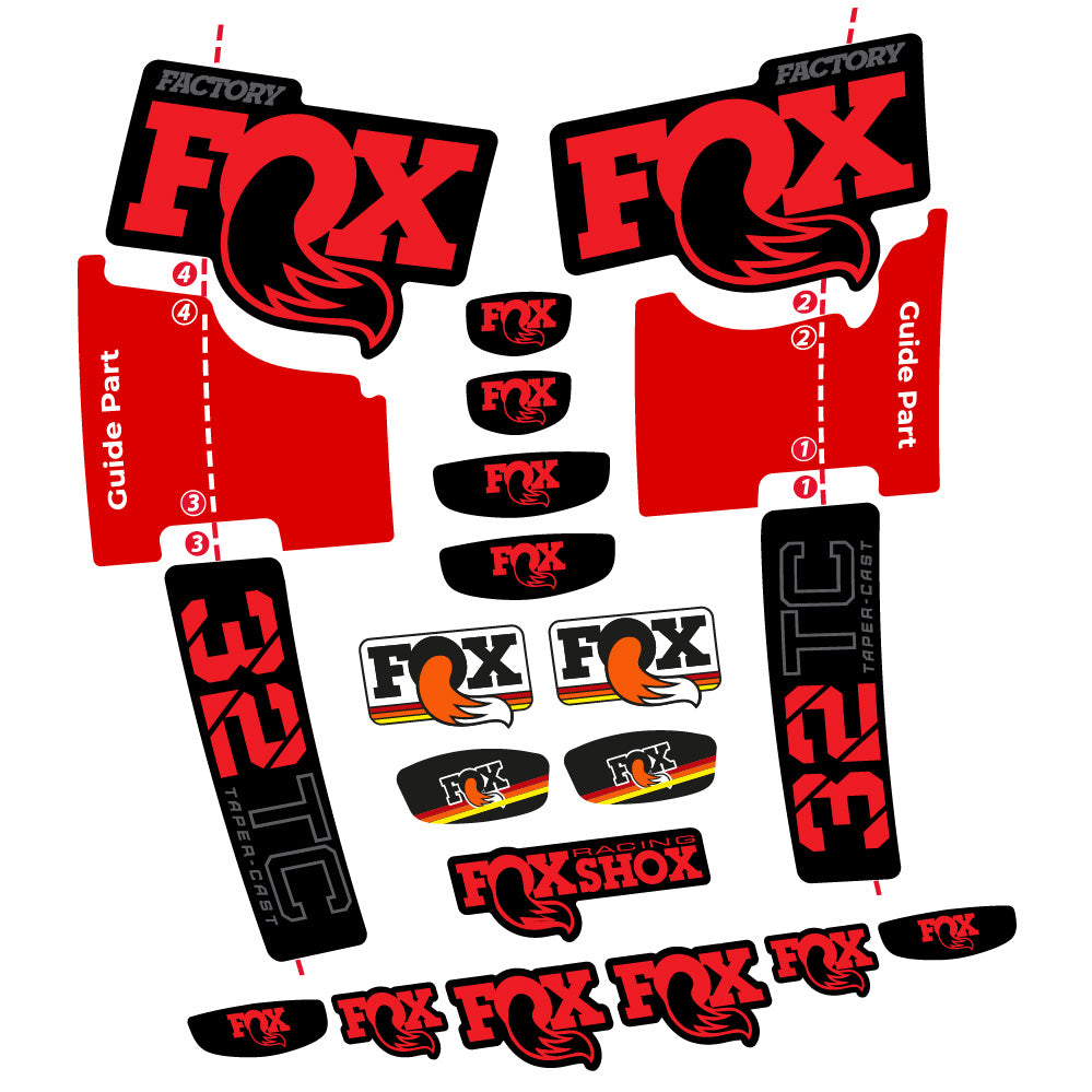 Aufkleber Fox 32 Taper Cast Factory, Gabel 29, Fahrradaufkleber Vinyl