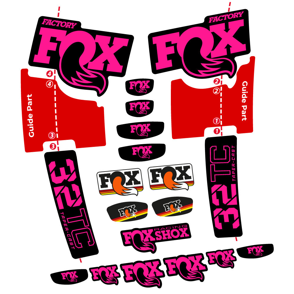 Aufkleber Fox 32 Taper Cast Factory, Gabel 29, Fahrradaufkleber Vinyl